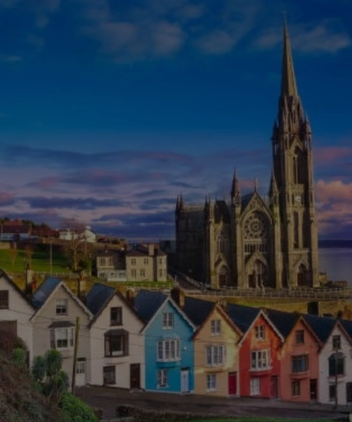 Cork city streetscape and harbour