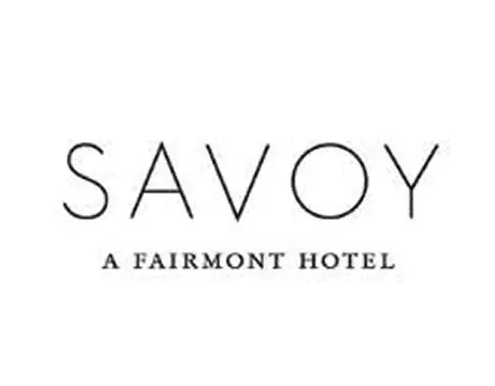 The Savoy hotel logo and entrance