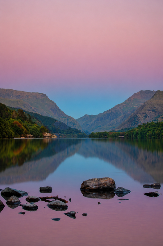 snowdonia mountains panorama sunset wales