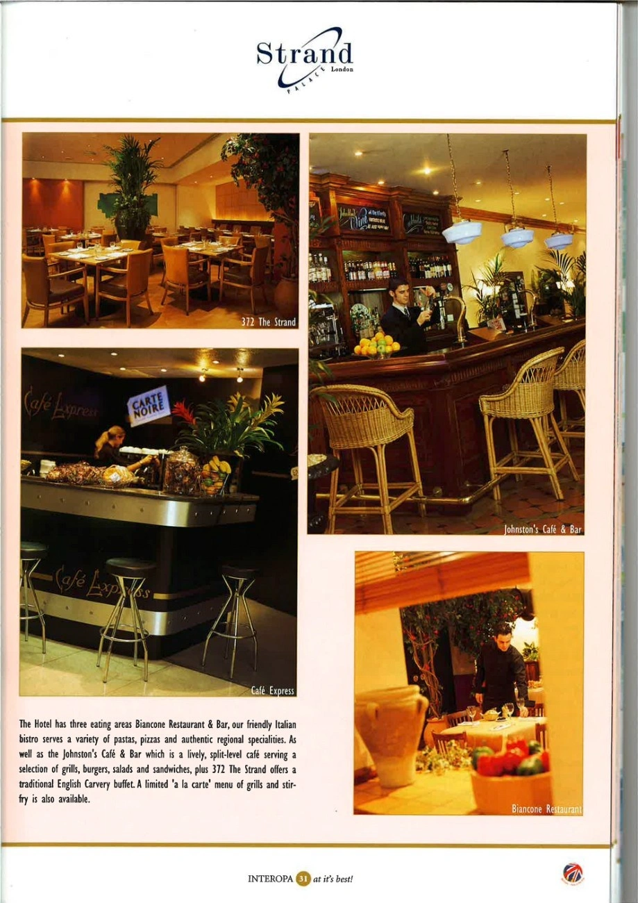 2002 INTEROPA Holidays brochure offering event venues and travel experiences.