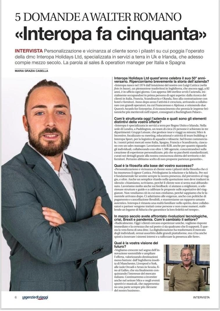 Interview with Walter Romano, Sales &amp; Operations Manager of Interopa.