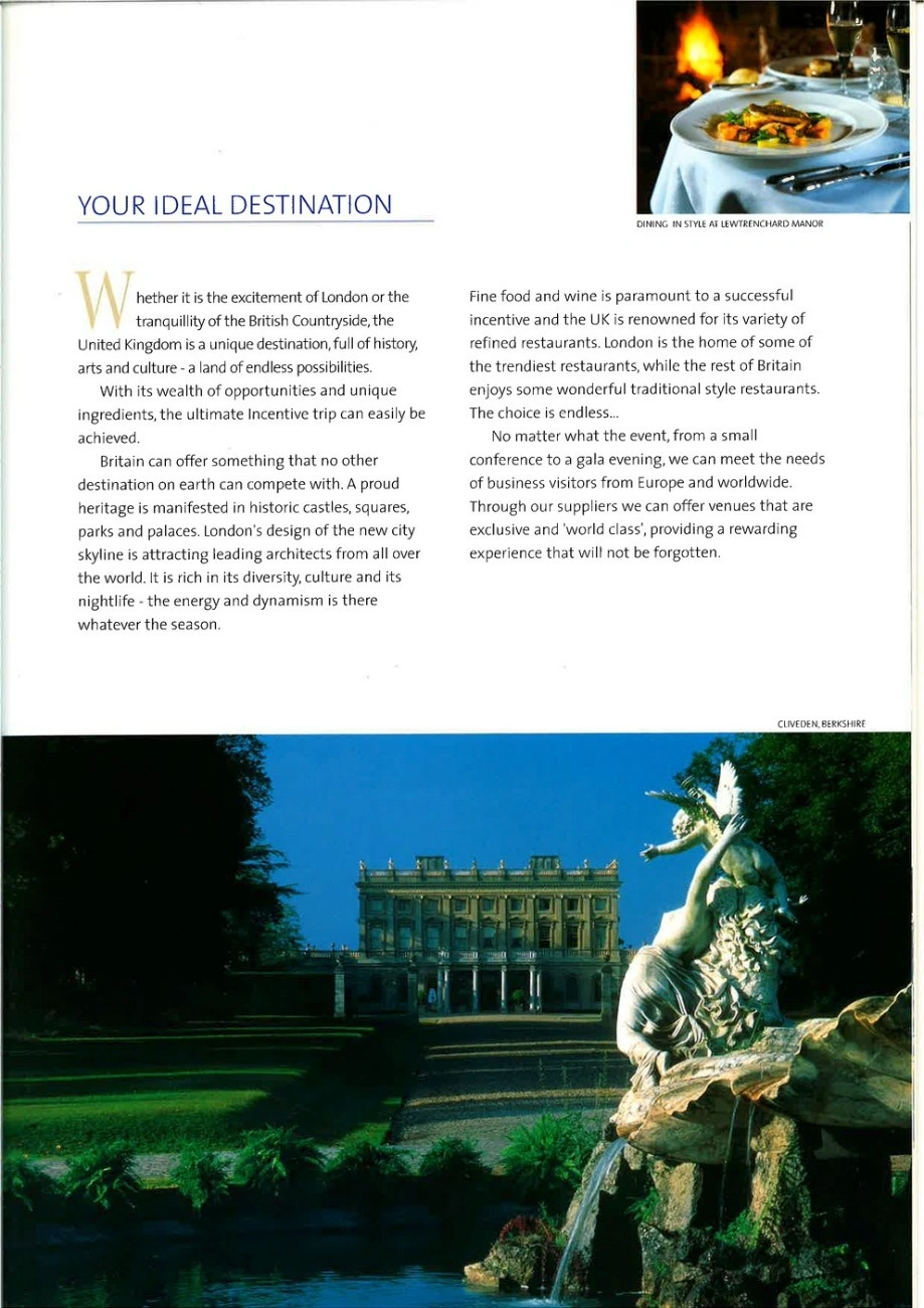 Luxury UK incentive travel destination featuring Cliveden estate in Berkshire
