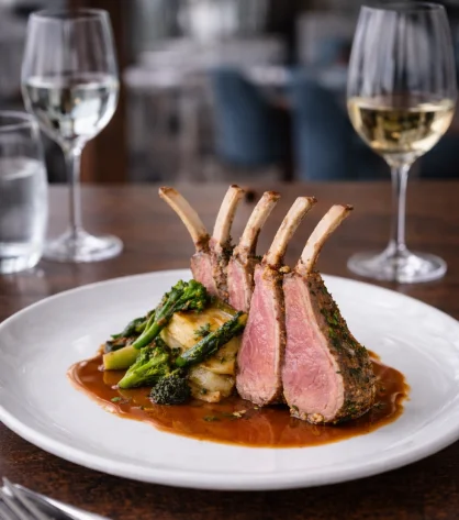 Traditional Welsh cuisine in an elegant setting, reflecting the region’s culinary culture.