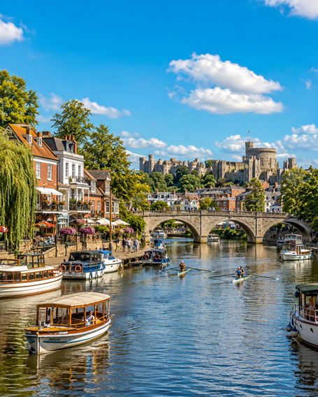 The bridge linking Windsor and Eton across the River Thames